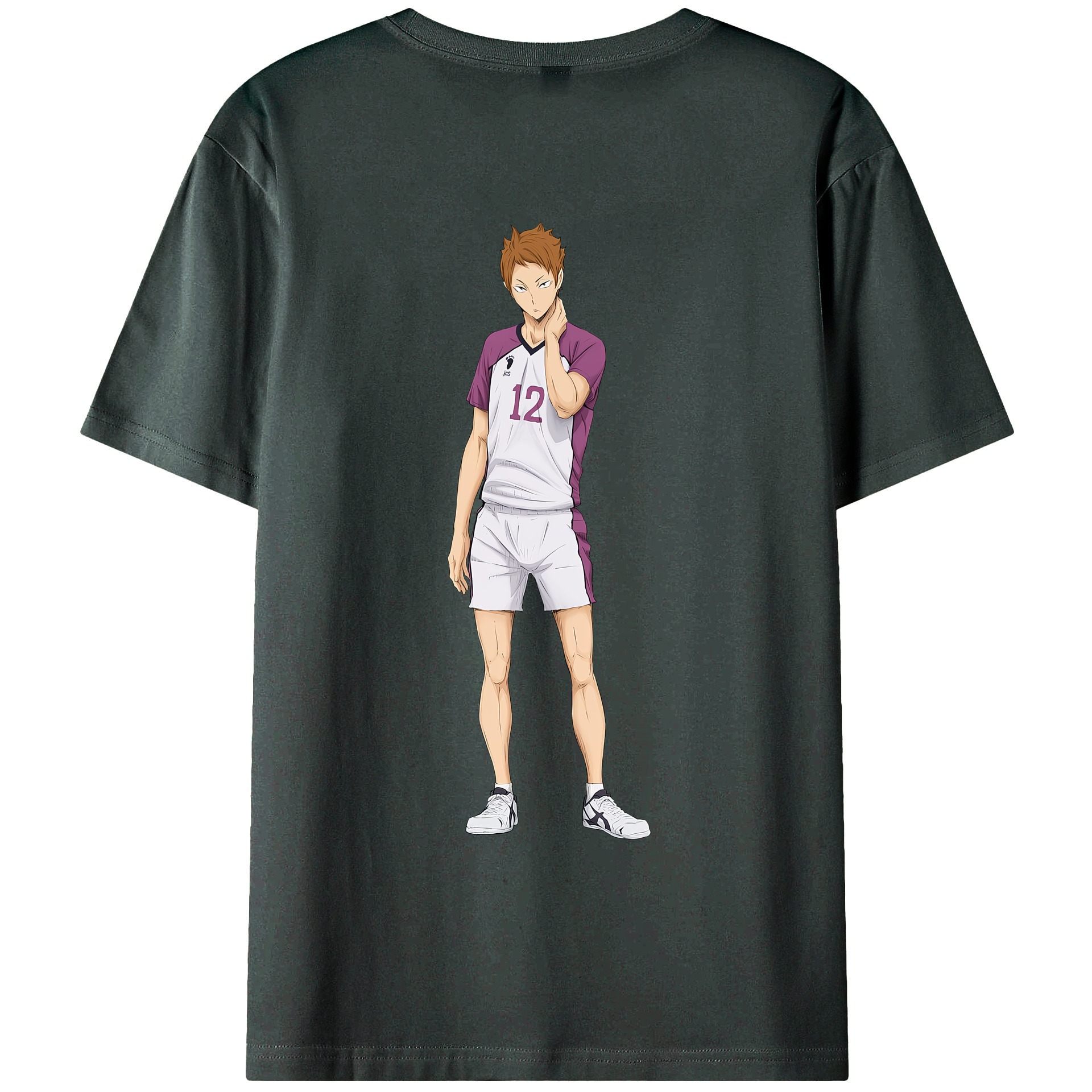 （画像用） ハイキュー!! Haikyu!! 綿100％ メンズ半袖Tシャツ（バックプリント） 通気性